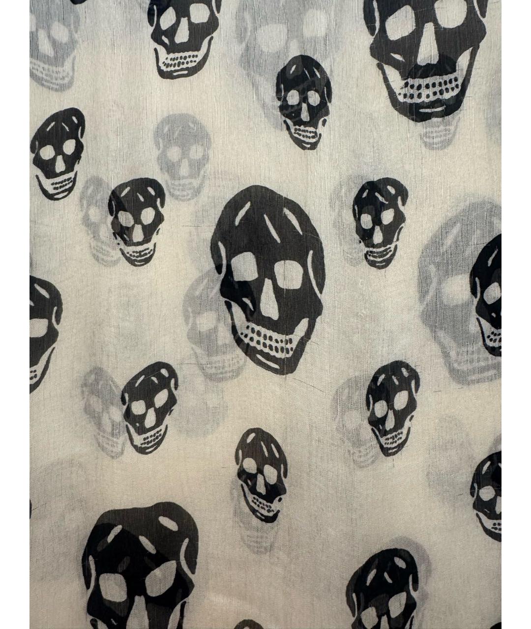 ALEXANDER MCQUEEN Бежевый шелковый платок, фото 4