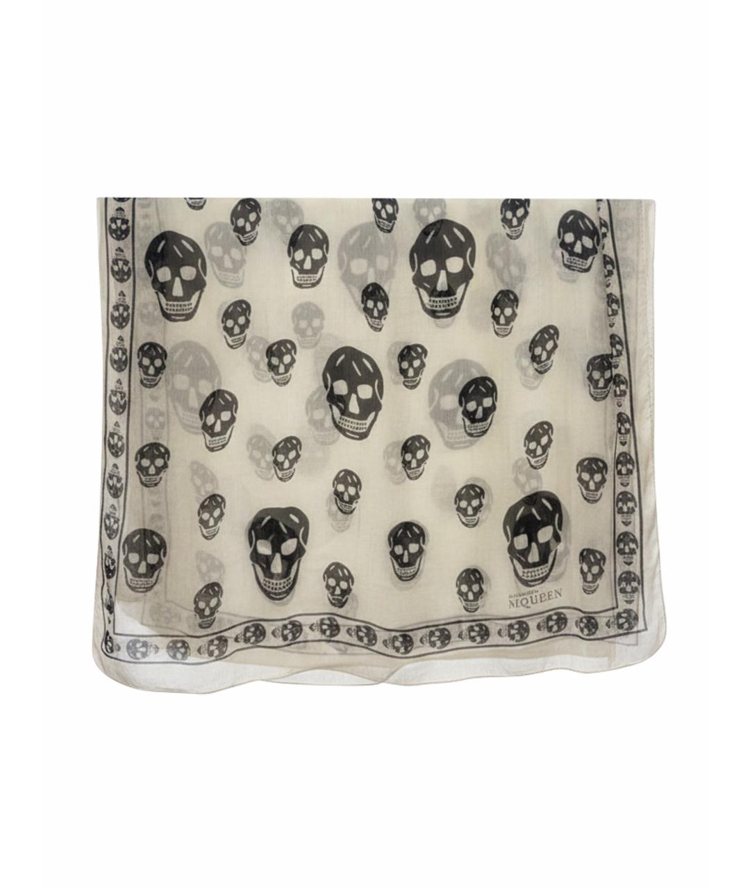 ALEXANDER MCQUEEN Бежевый шелковый платок, фото 1