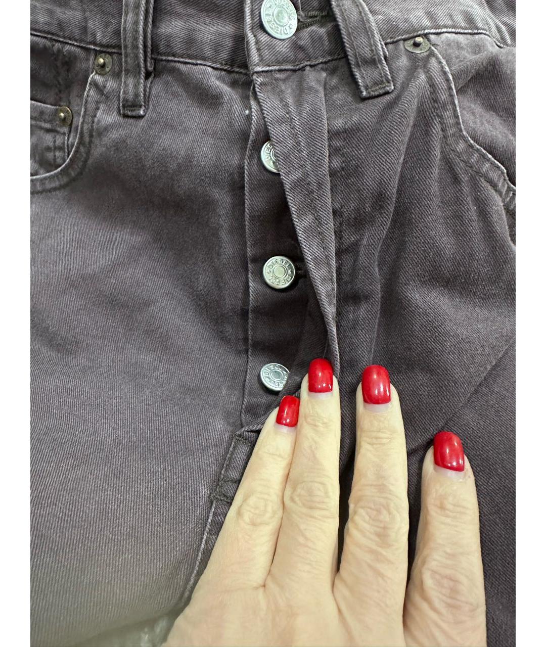 DIESEL Фиолетовые хлопковые прямые джинсы, фото 6