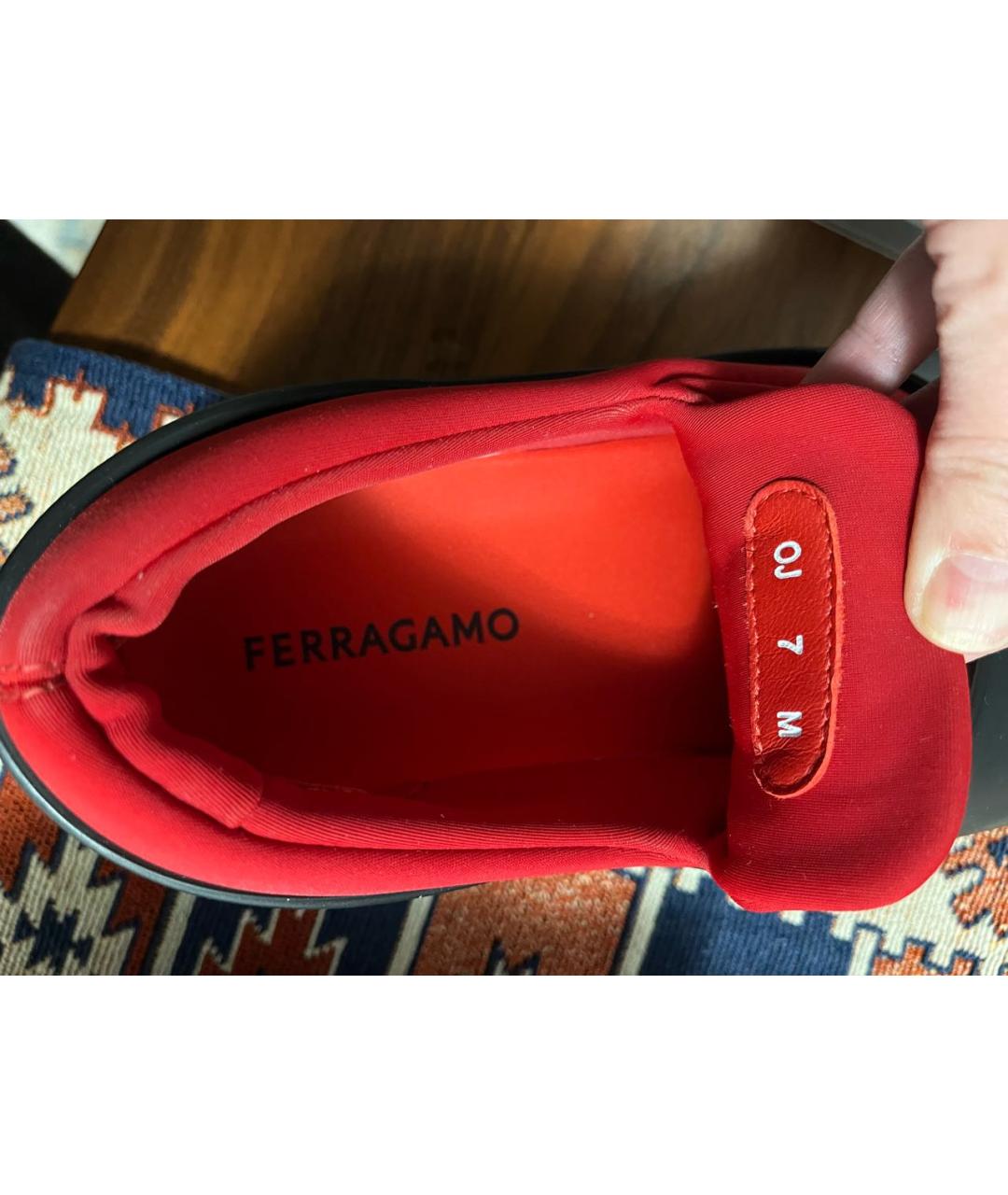 FERRAGAMO Красные синтетические ботинки, фото 4