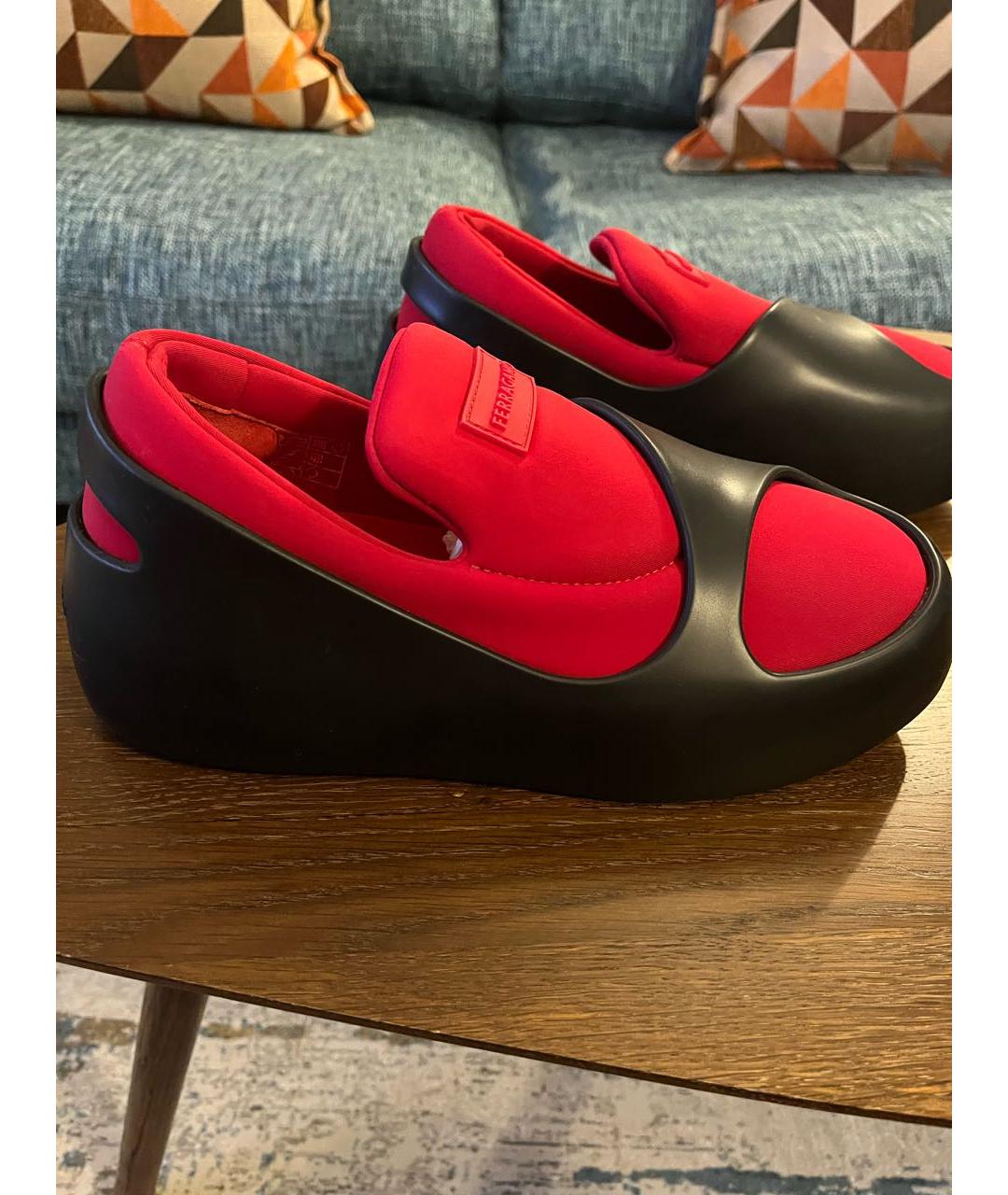 FERRAGAMO Красные синтетические ботинки, фото 6