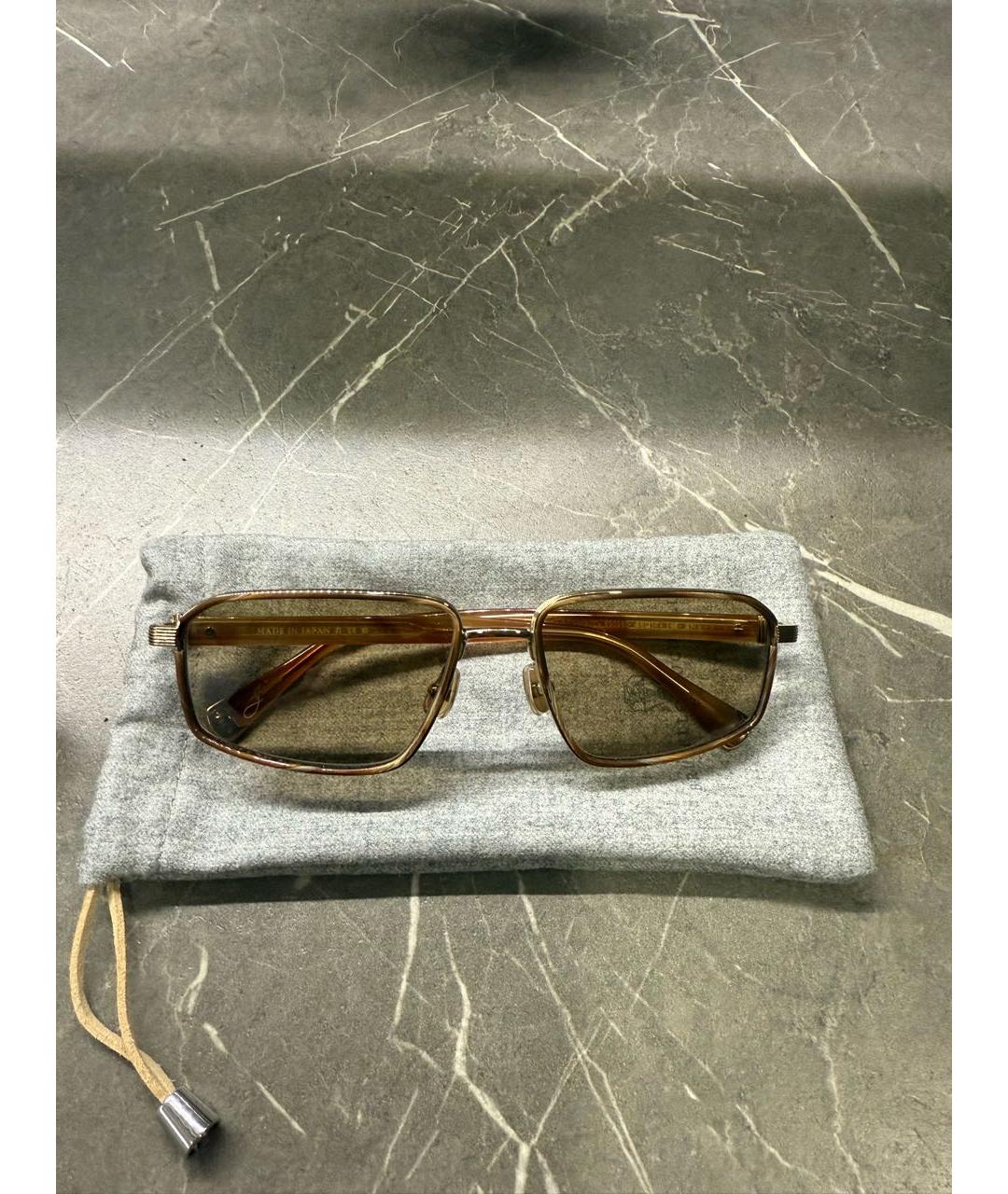 BRUNELLO CUCINELLI Коричневые металлические солнцезащитные очки, фото 7