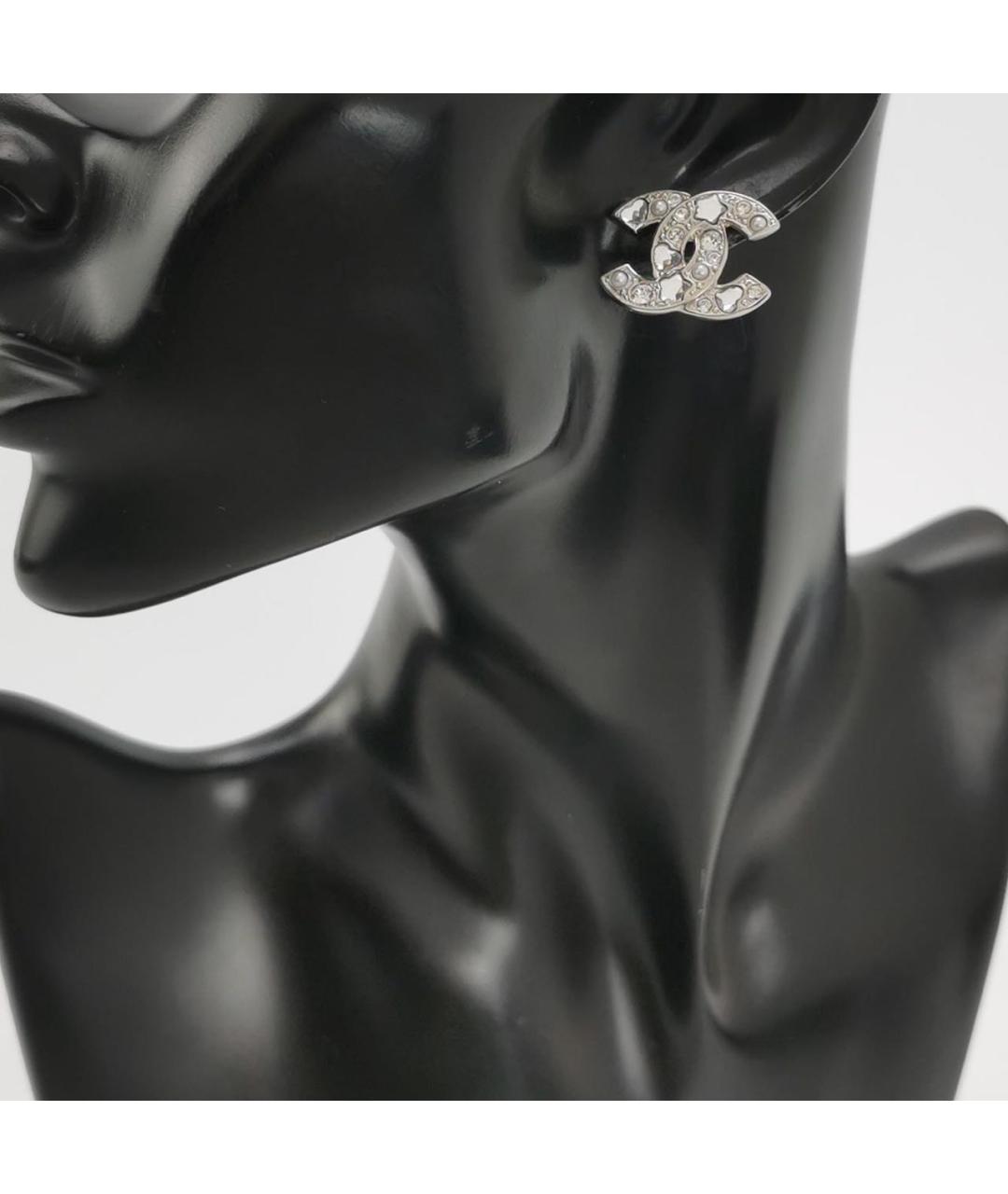 CHANEL Серебряные металлические серьги, фото 2