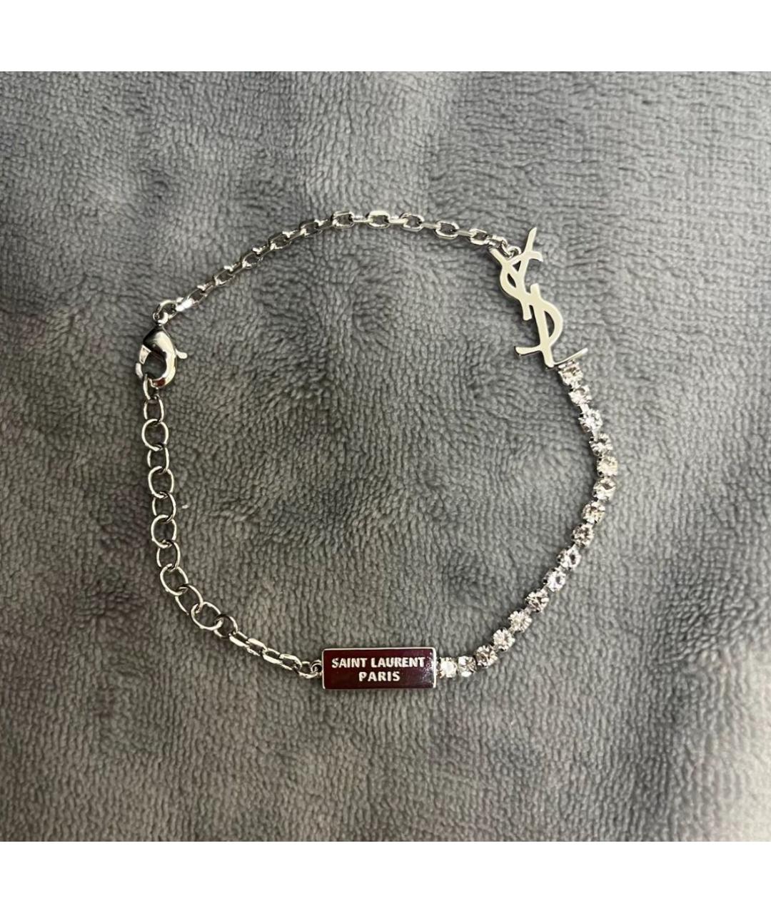SAINT LAURENT Серебрянный металлический браслет, фото 2