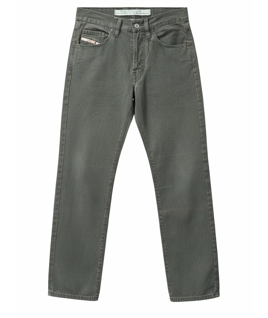 DIESEL Хаки хлопковые прямые джинсы, фото 1