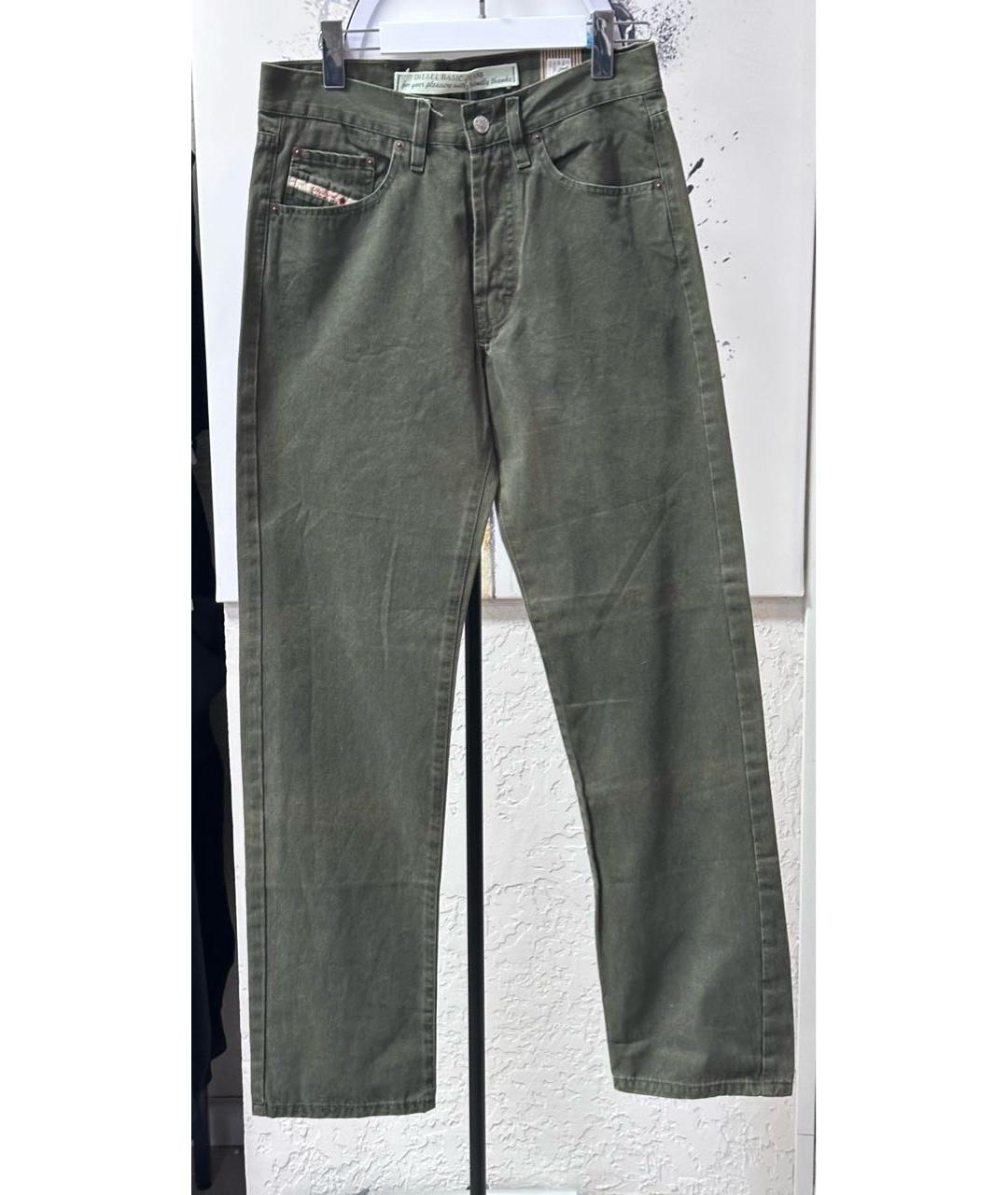 DIESEL Хаки хлопковые прямые джинсы, фото 8