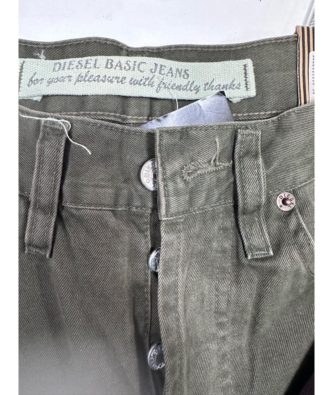 DIESEL Хаки хлопковые прямые джинсы, фото 5