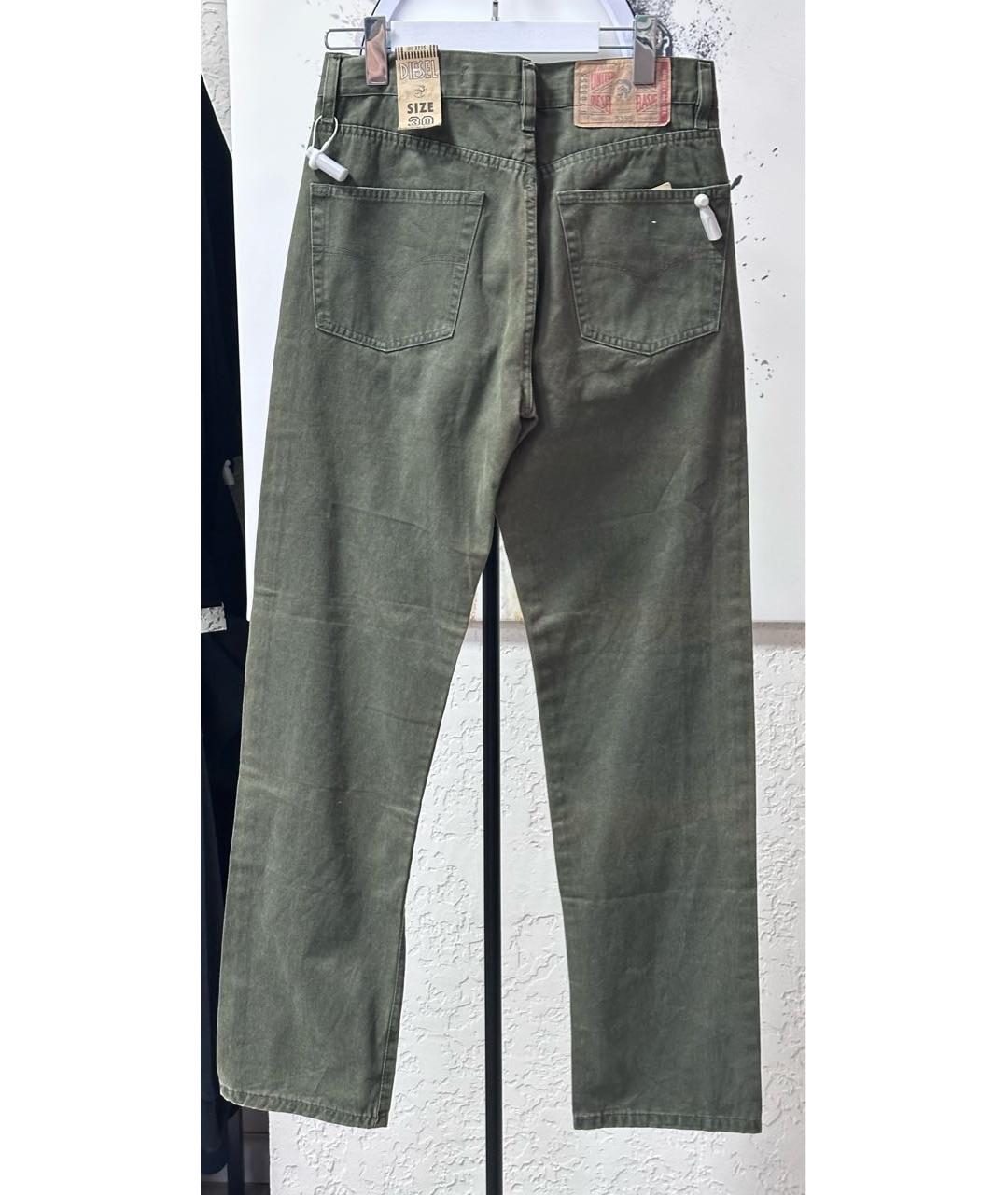 DIESEL Хаки хлопковые прямые джинсы, фото 2
