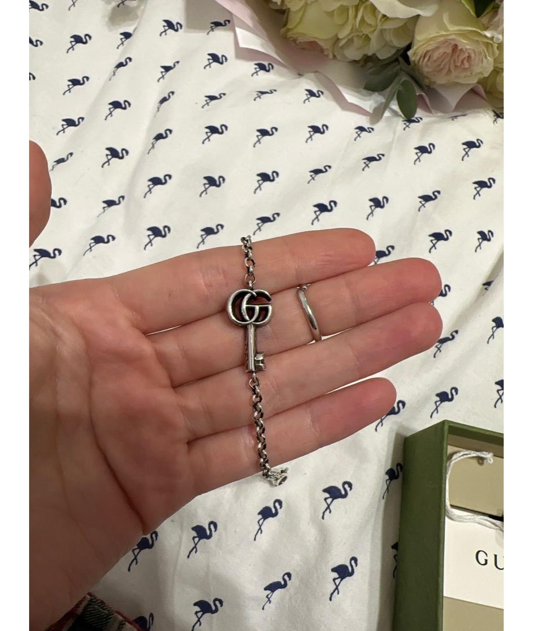GUCCI Серебрянный серебряный браслет, фото 4