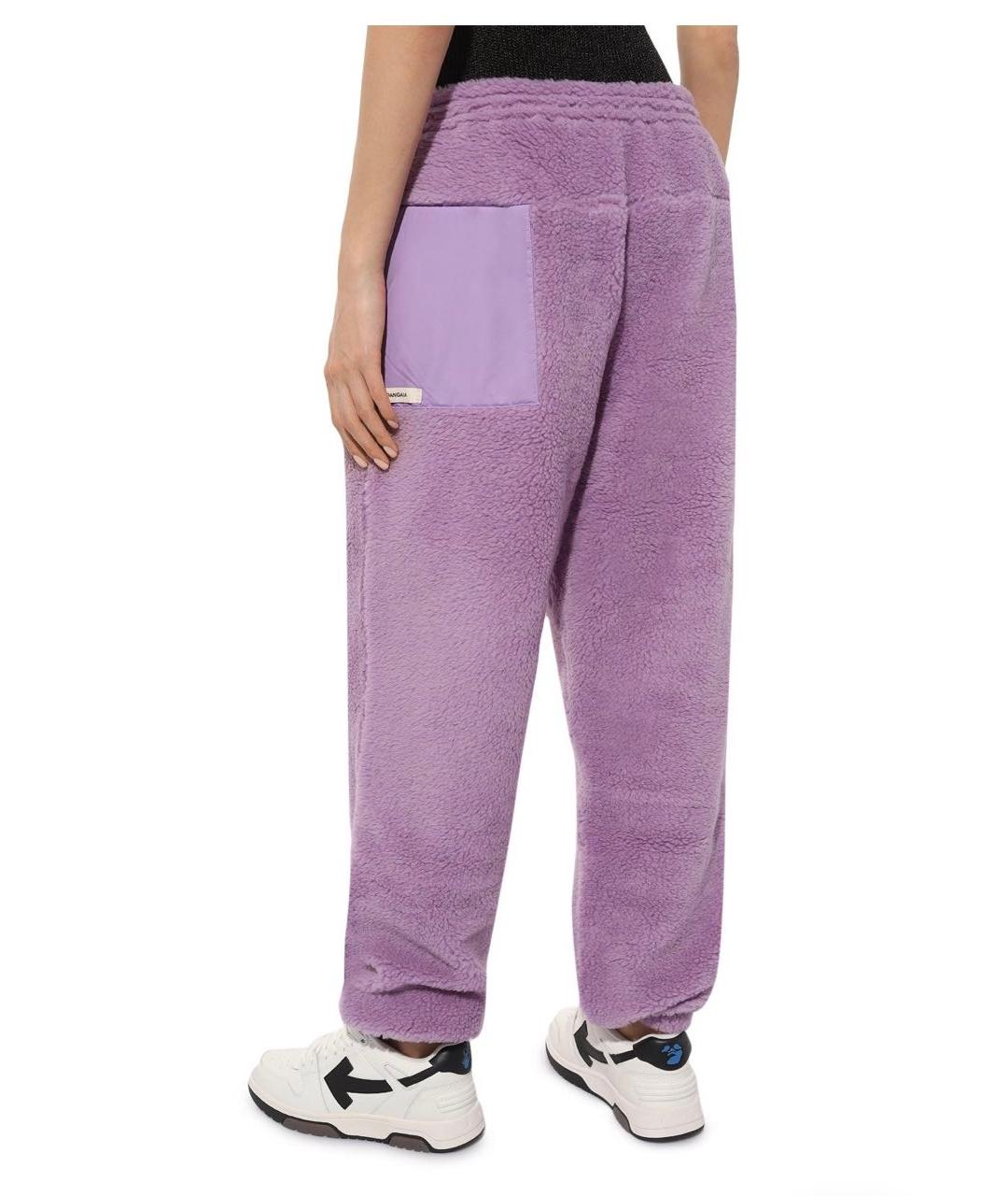 THE PANGAIA Фиолетовые шерстяные прямые брюки, фото 3