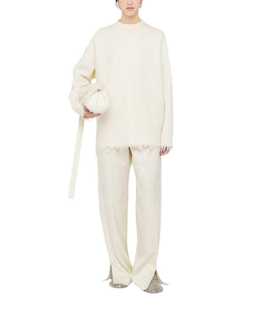 JIL SANDER Бежевые вискозные брюки широкие, фото 2