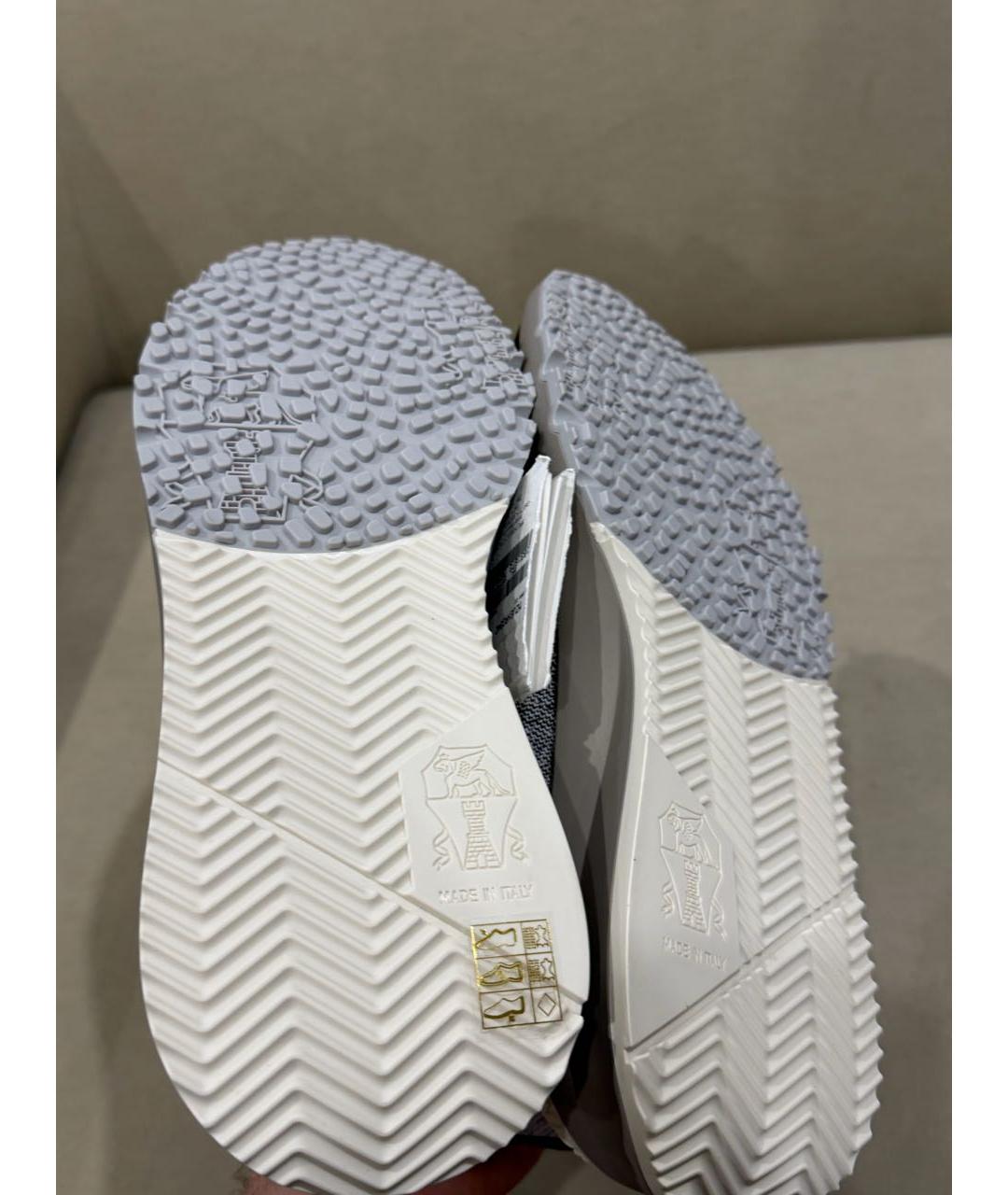 BRUNELLO CUCINELLI Серые текстильные низкие кроссовки / кеды, фото 5