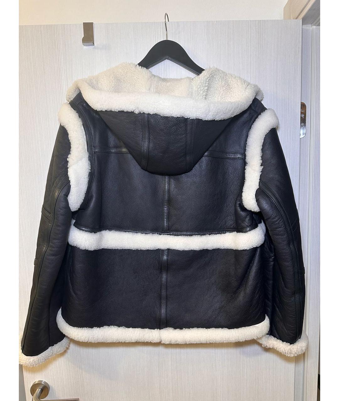 HELMUT LANG Черная кожаная дубленка, фото 2