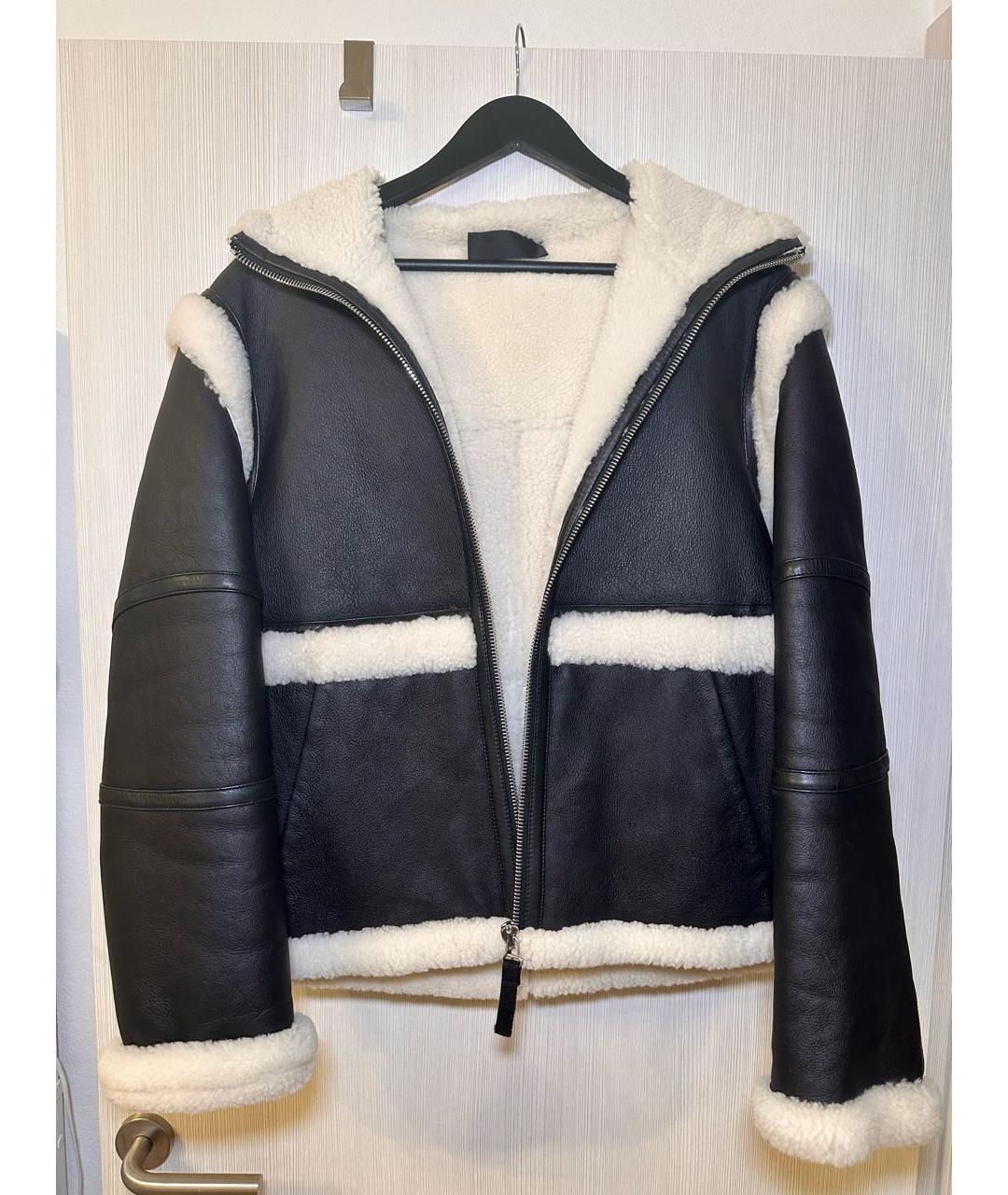 HELMUT LANG Черная кожаная дубленка, фото 7