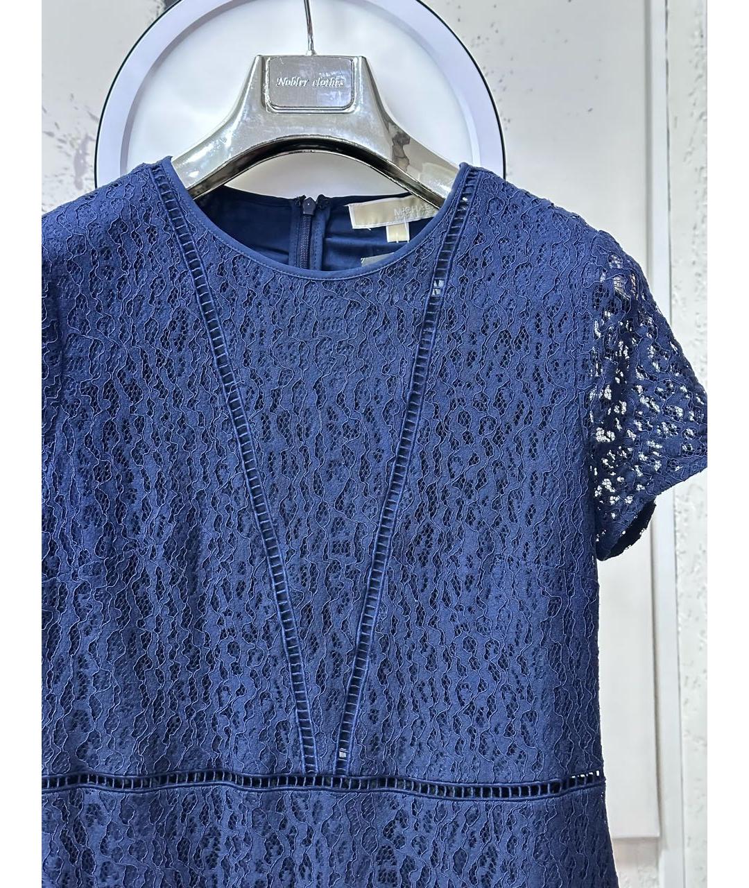 MICHAEL MICHAEL KORS Темно-синее хлопковое повседневное платье, фото 5