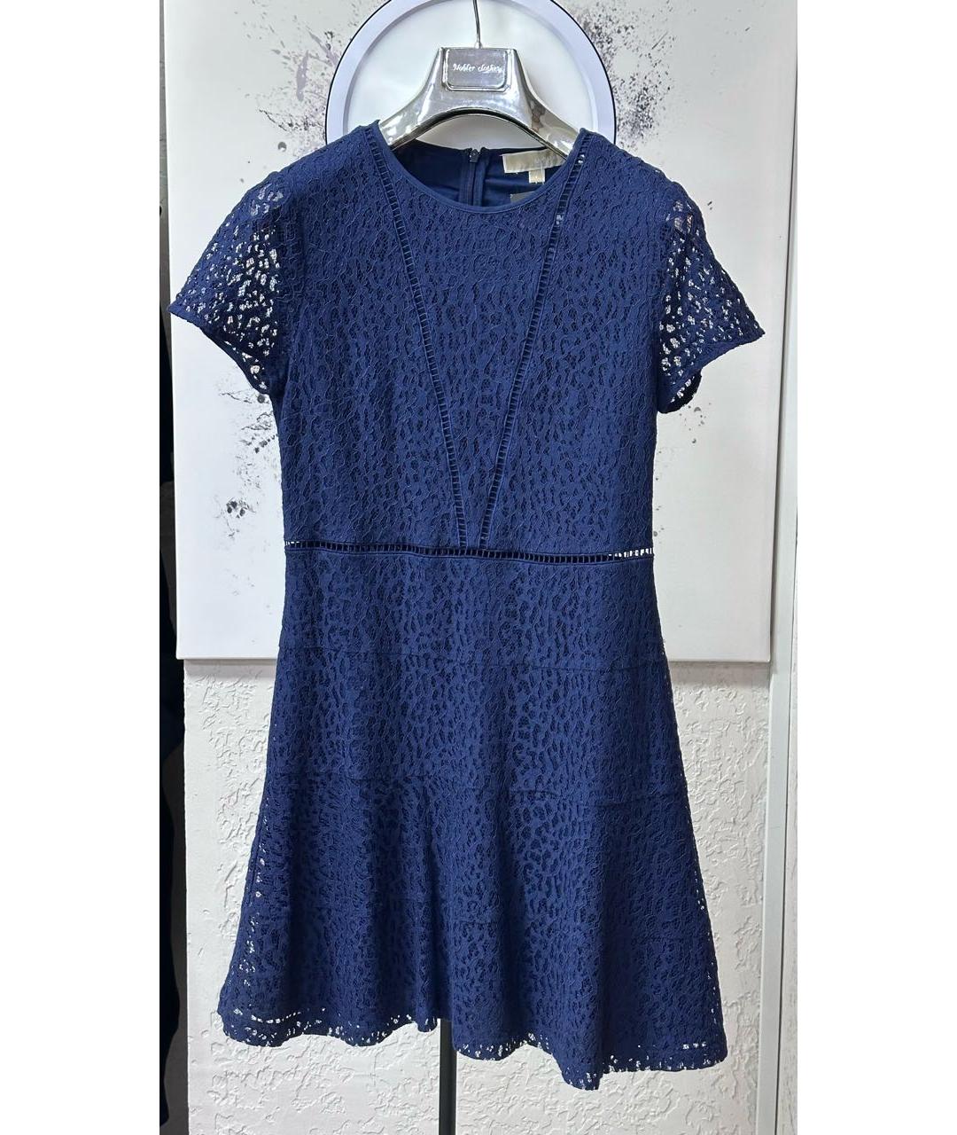 MICHAEL MICHAEL KORS Темно-синее хлопковое повседневное платье, фото 6