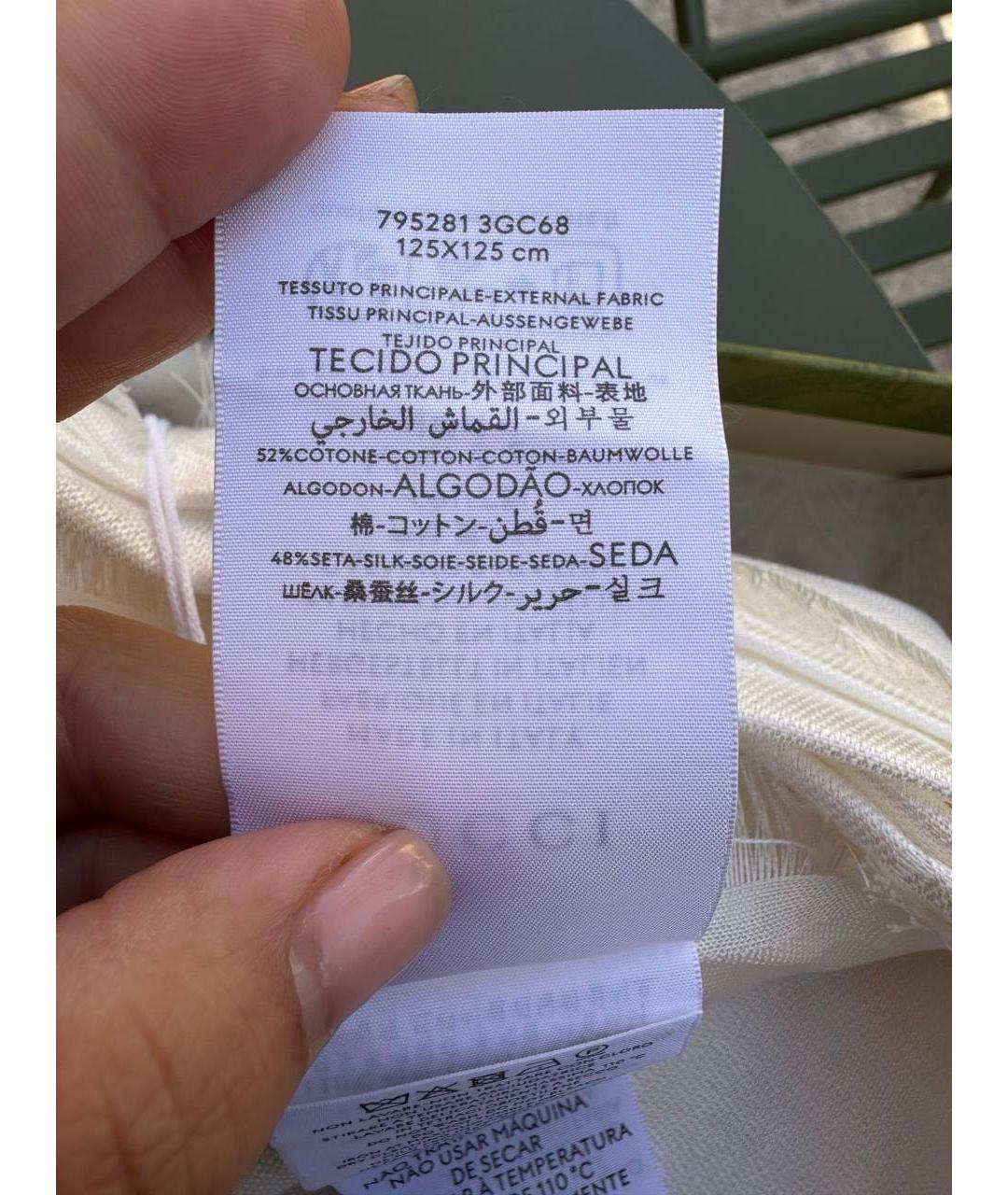 GUCCI Белый шелковый платок, фото 2