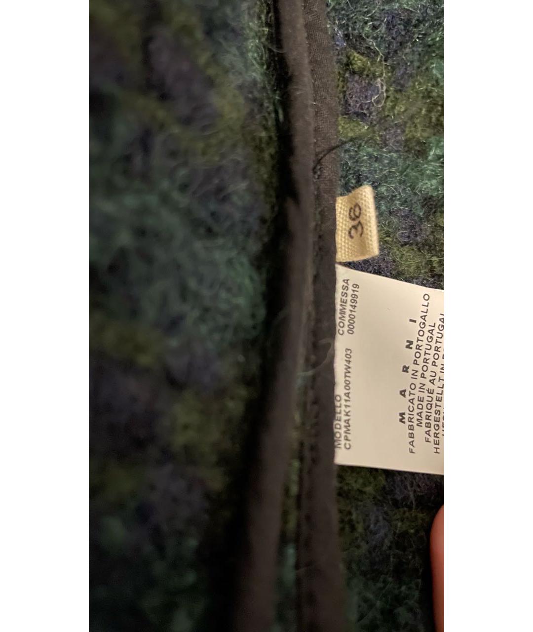 MARNI Зеленые шерстяное пальто, фото 6