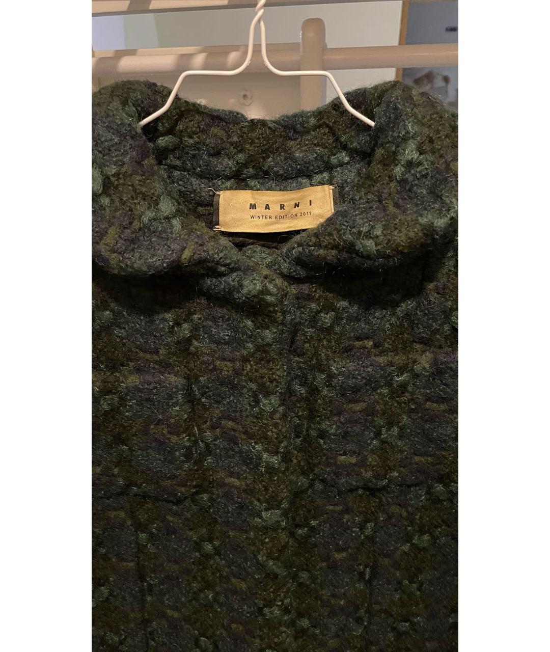 MARNI Зеленые шерстяное пальто, фото 3