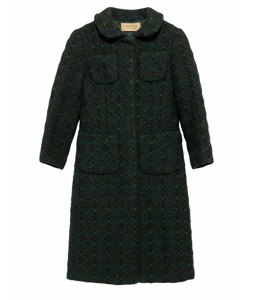 MARNI Зеленые шерстяное пальто, фото 1