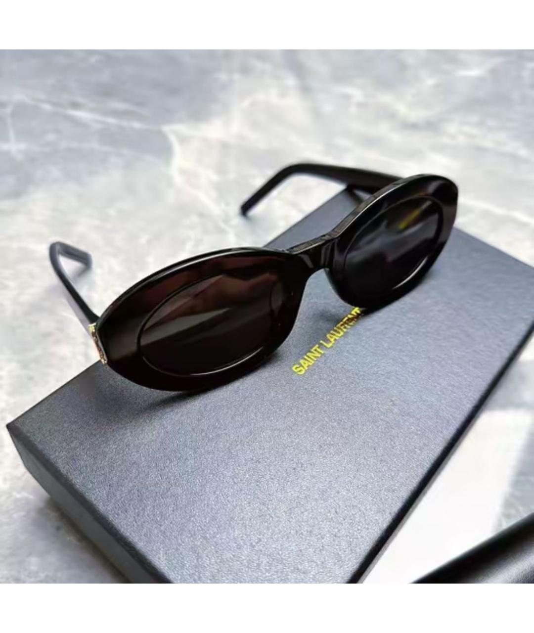 SAINT LAURENT Черные пластиковые солнцезащитные очки, фото 2