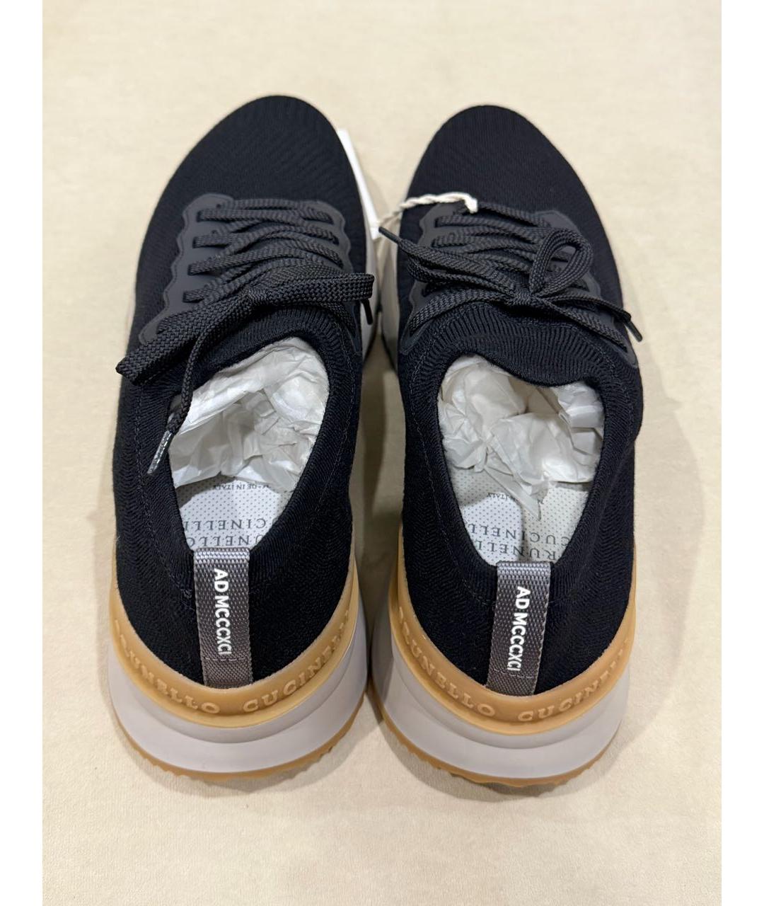 BRUNELLO CUCINELLI Черные текстильные низкие кроссовки / кеды, фото 3