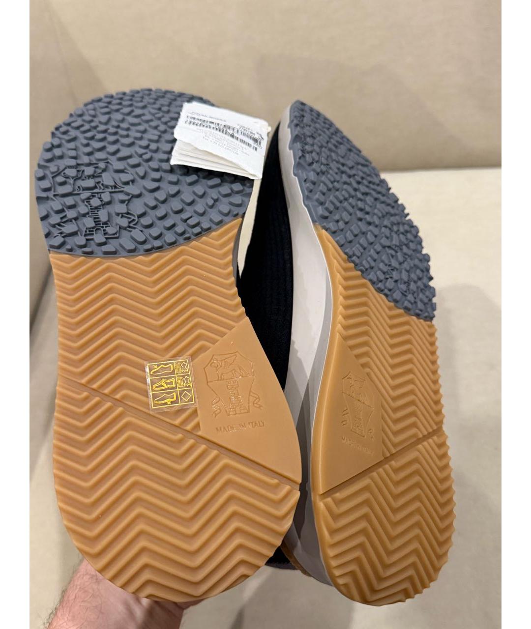 BRUNELLO CUCINELLI Черные текстильные низкие кроссовки / кеды, фото 5