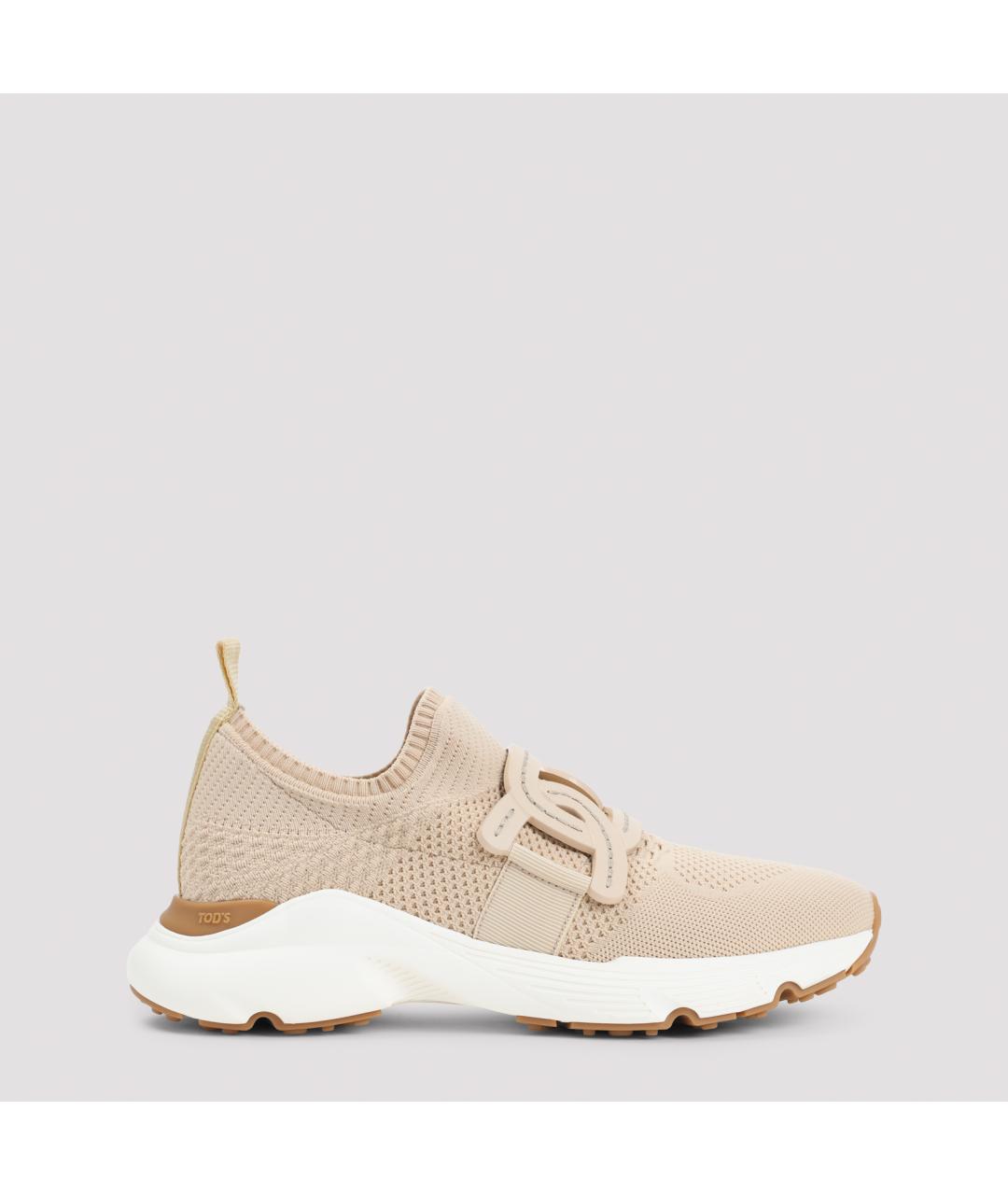 TOD'S Бежевые текстильные кроссовки, фото 2