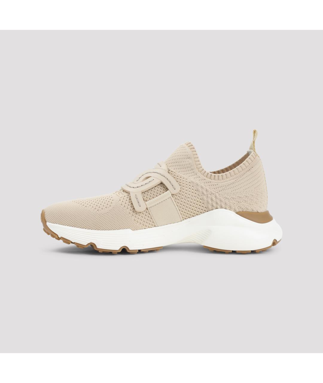 TOD'S Бежевые текстильные кроссовки, фото 4