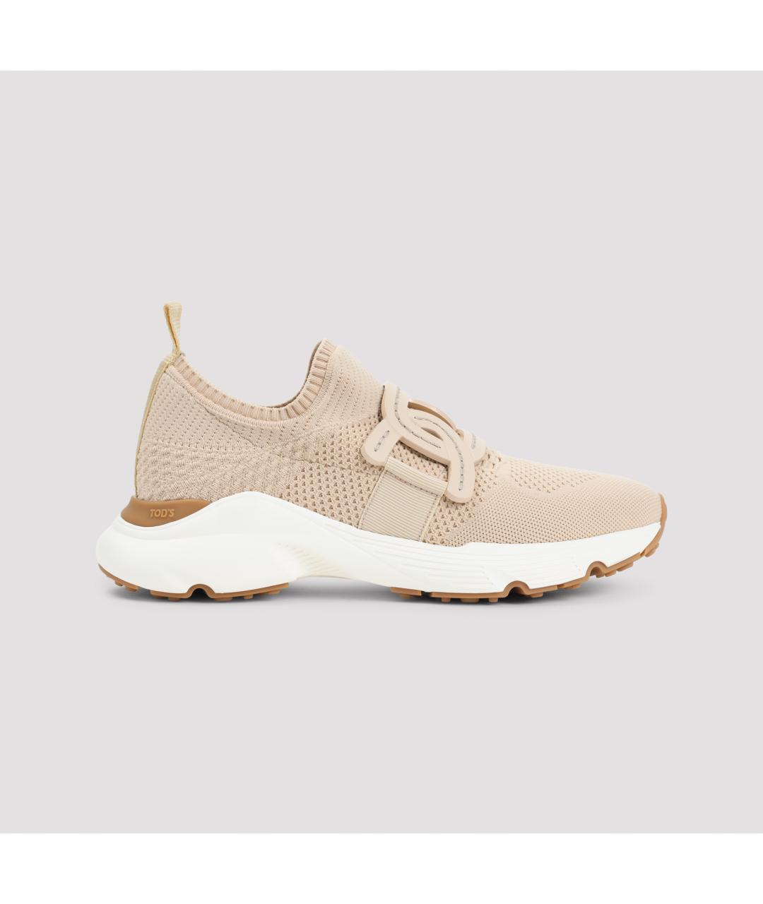 TOD'S Бежевые текстильные кроссовки, фото 3