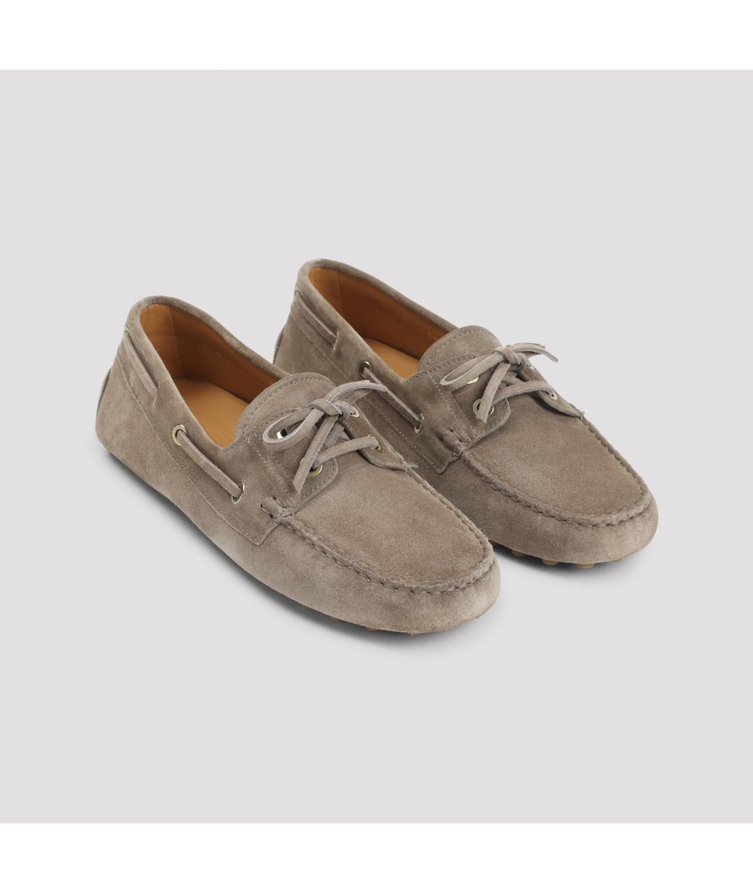 TOD'S Бежевые замшевые лоферы, фото 3