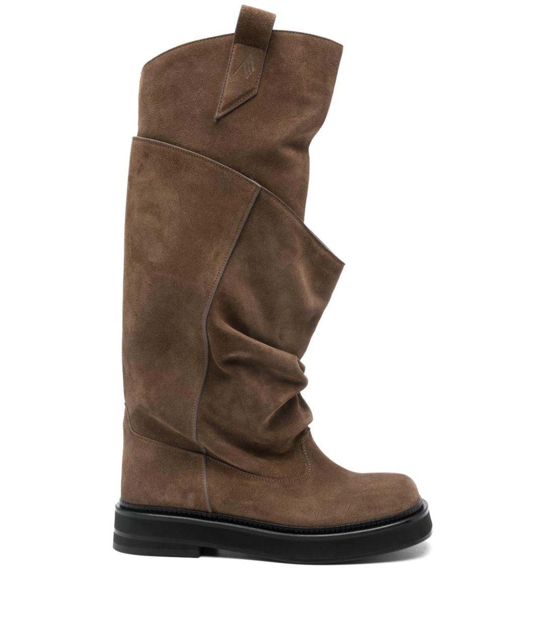 THE ATTICO Коричневые замшевые сапоги, фото 1