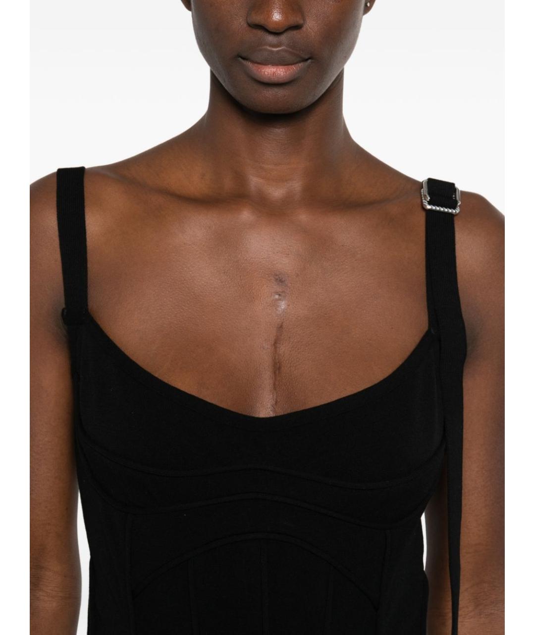 THE ATTICO Черное вискозное вечернее платье, фото 2