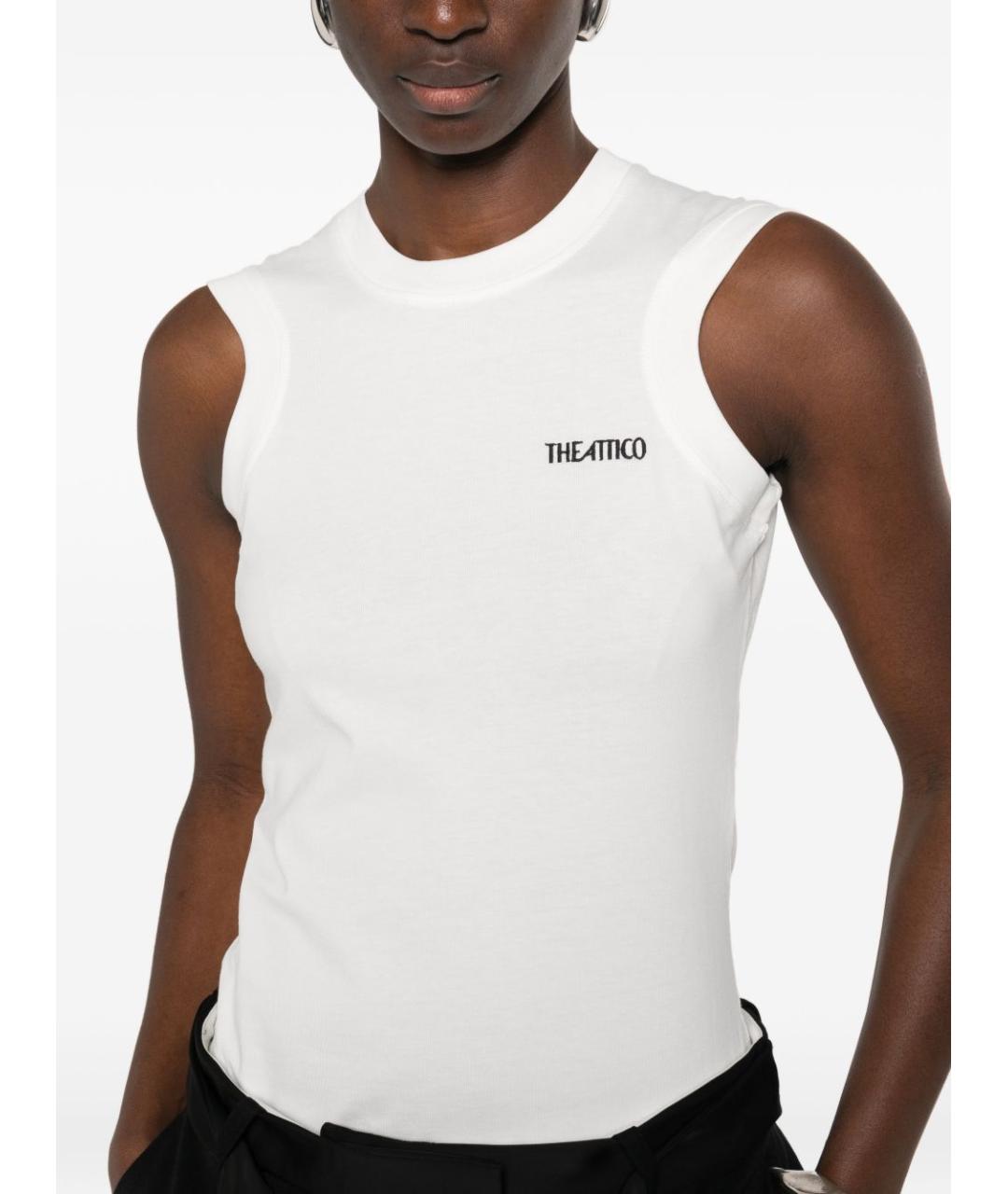 THE ATTICO Белая хлопковая майка, фото 3