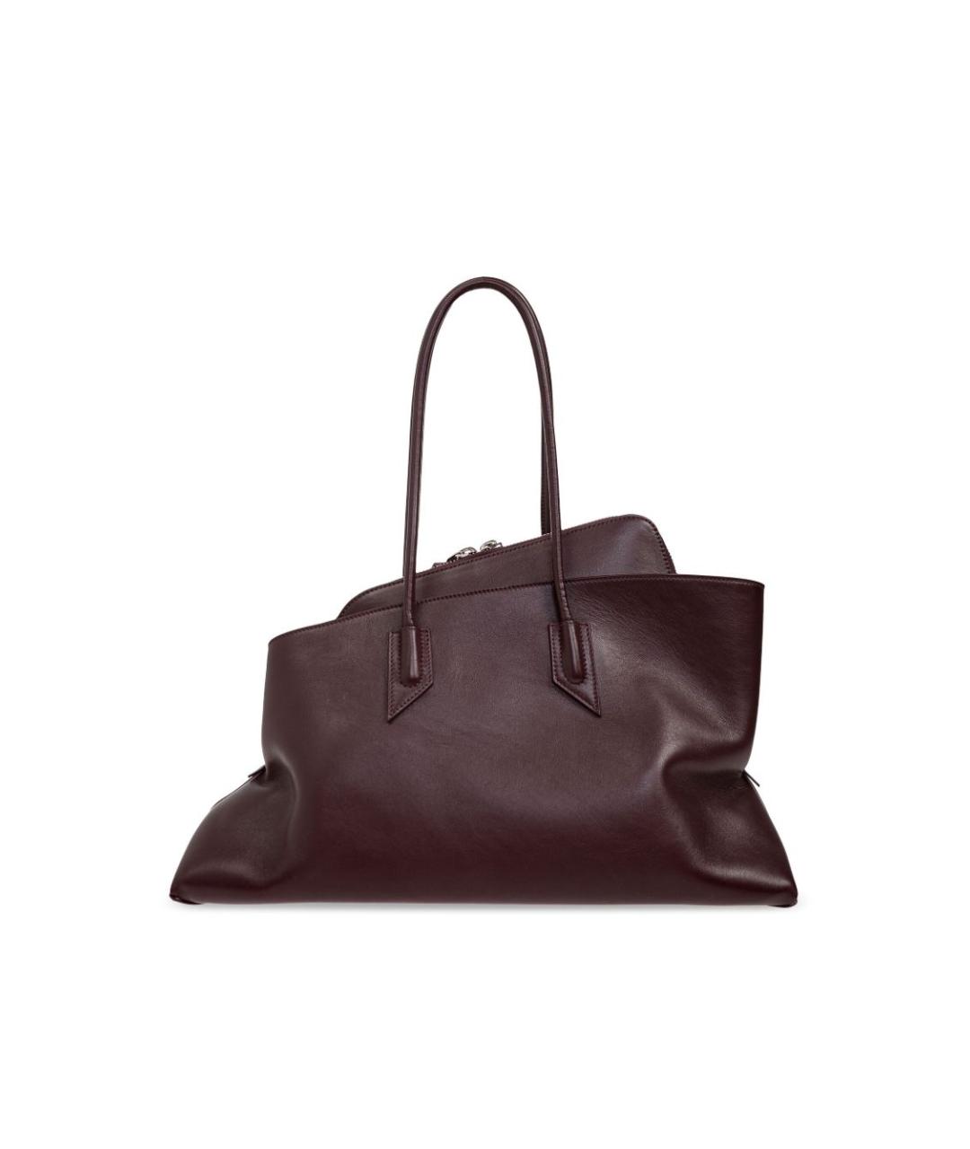 THE ATTICO Бордовая кожаная сумка тоут, фото 6