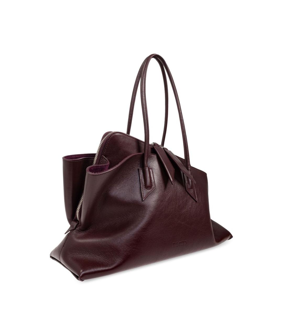 THE ATTICO Бордовая кожаная сумка тоут, фото 4