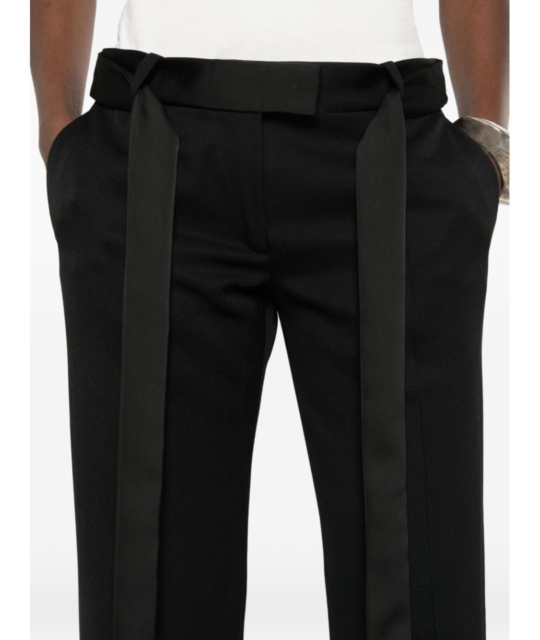THE ATTICO Черные шерстяные прямые брюки, фото 5