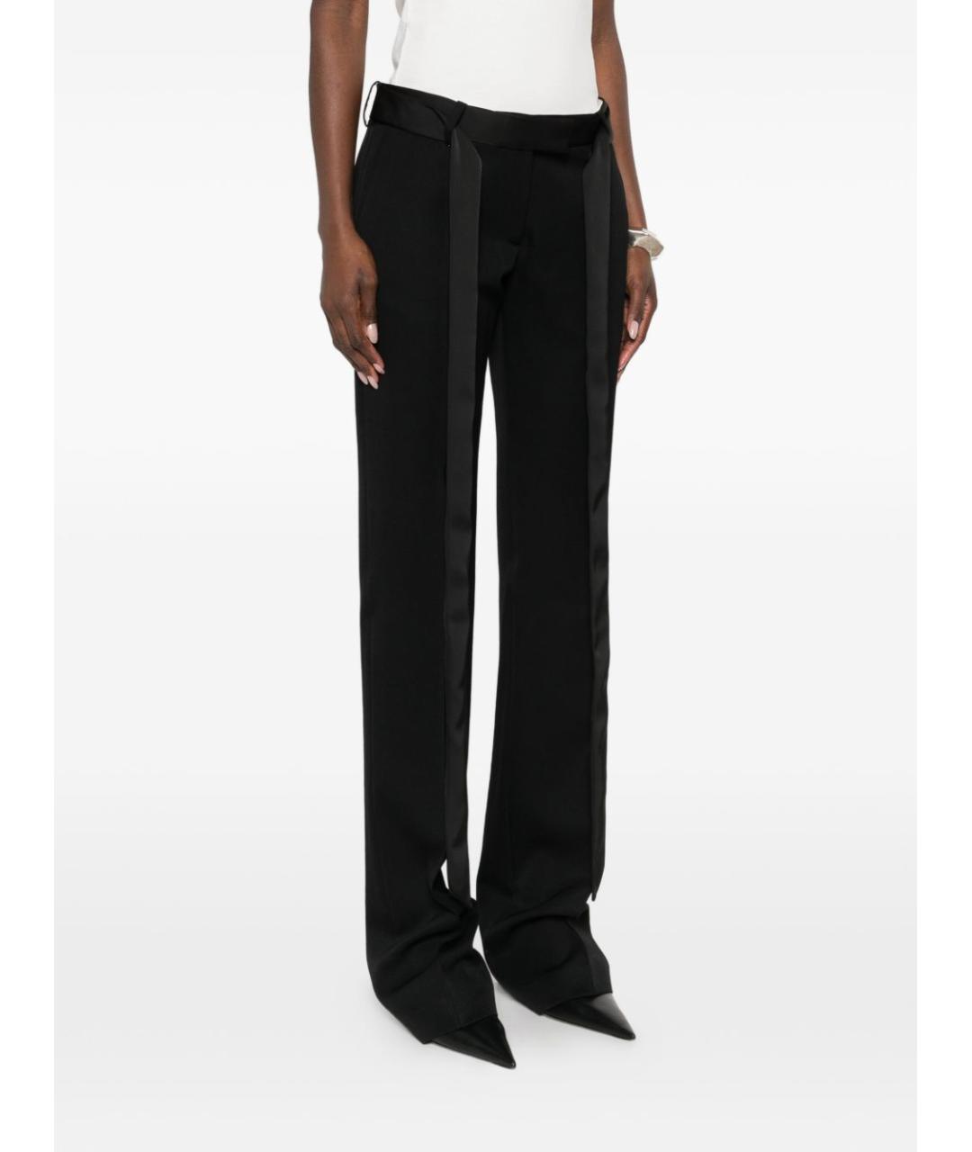 THE ATTICO Черные шерстяные прямые брюки, фото 2