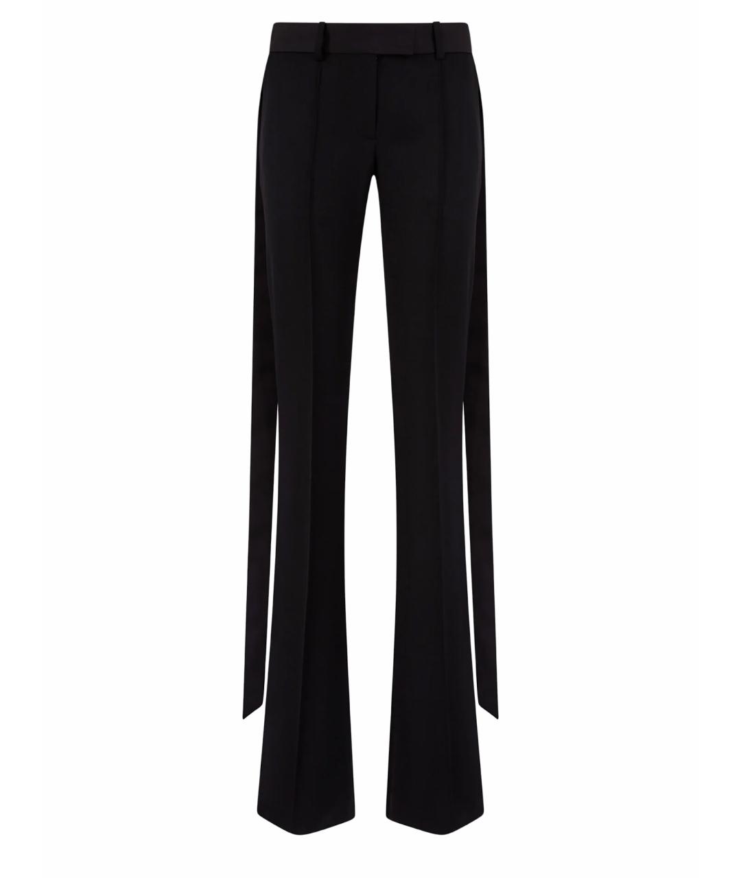 THE ATTICO Черные шерстяные прямые брюки, фото 1