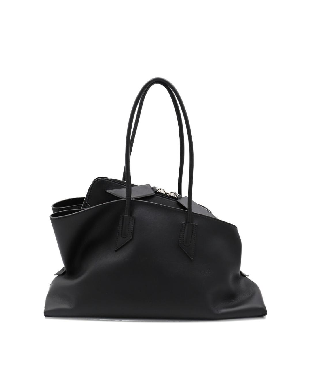 THE ATTICO Черная кожаная сумка тоут, фото 3