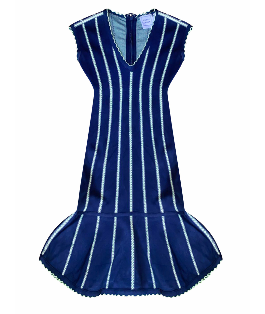 HERVE LEGER Темно-синее вискозное коктейльное платье, фото 1