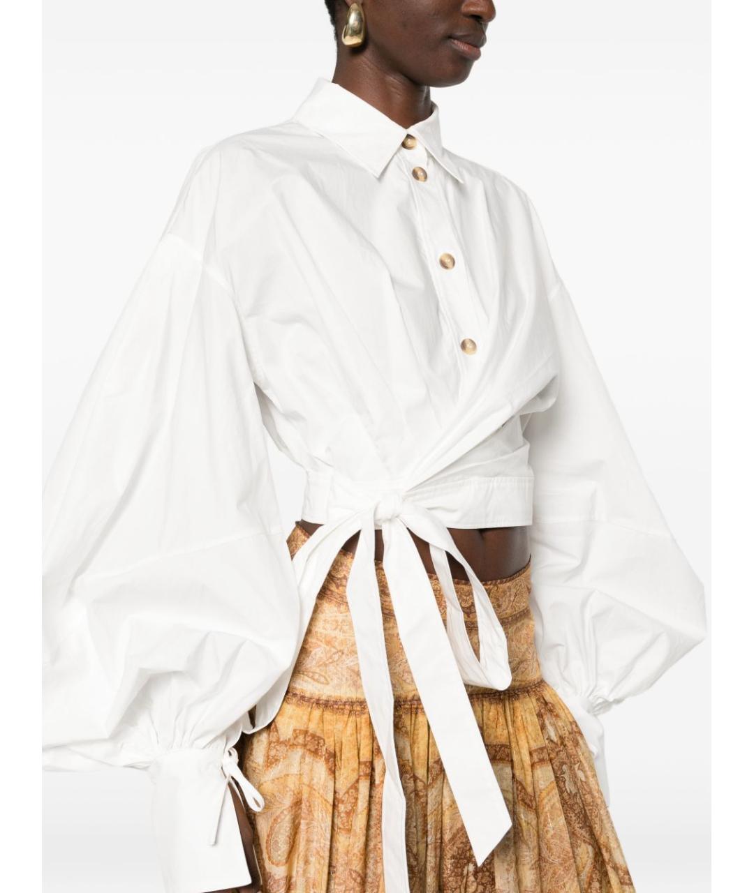 ZIMMERMANN Белая хлопковая рубашка, фото 2