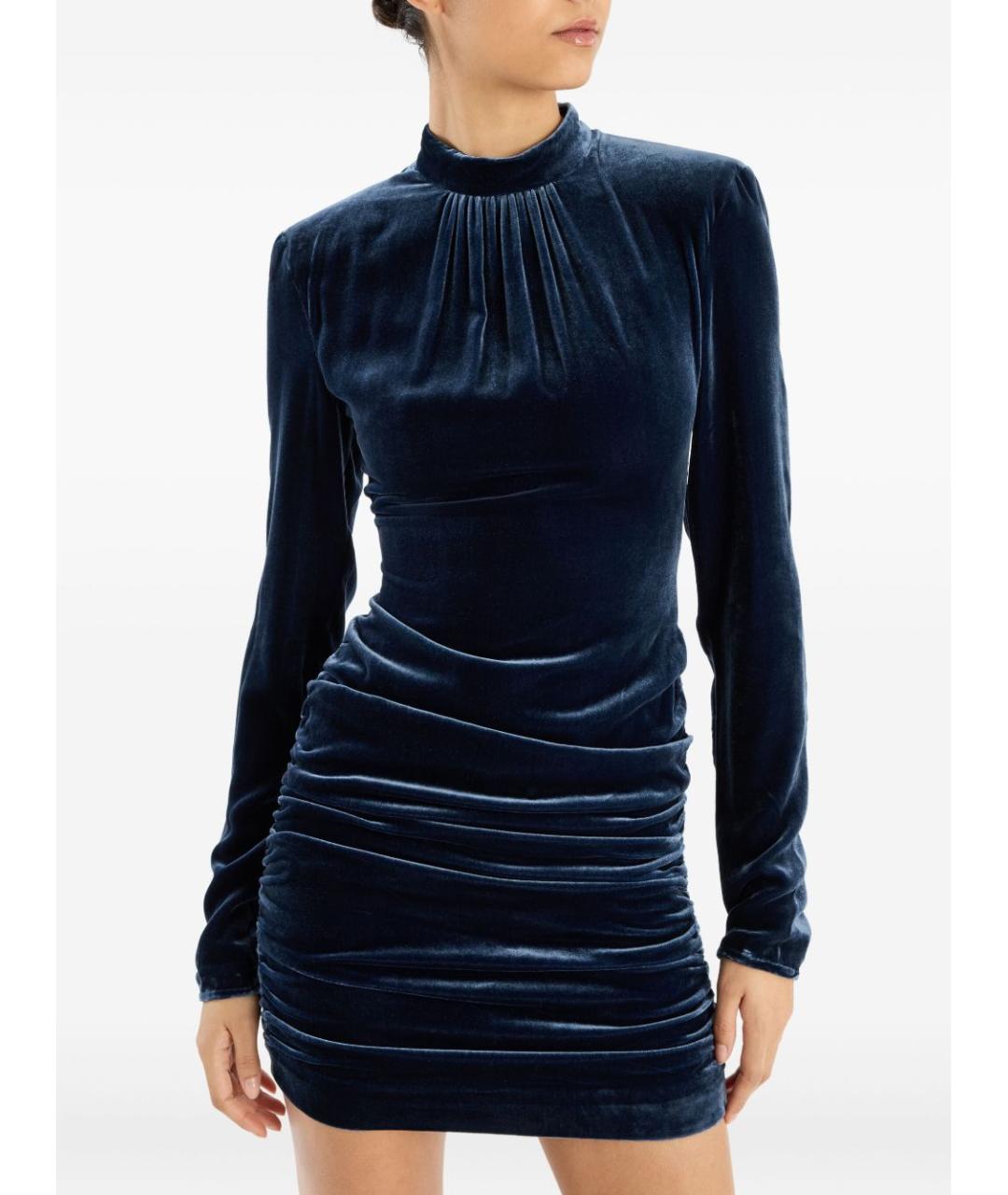 ROTATE Синее вискозное коктейльное платье, фото 4