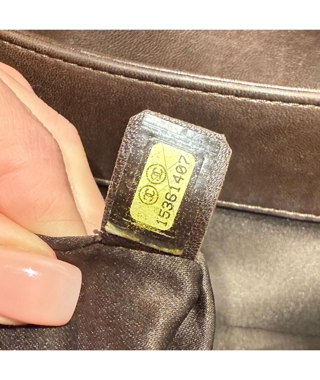 CHANEL Коричневая кожаная сумка через плечо, фото 8