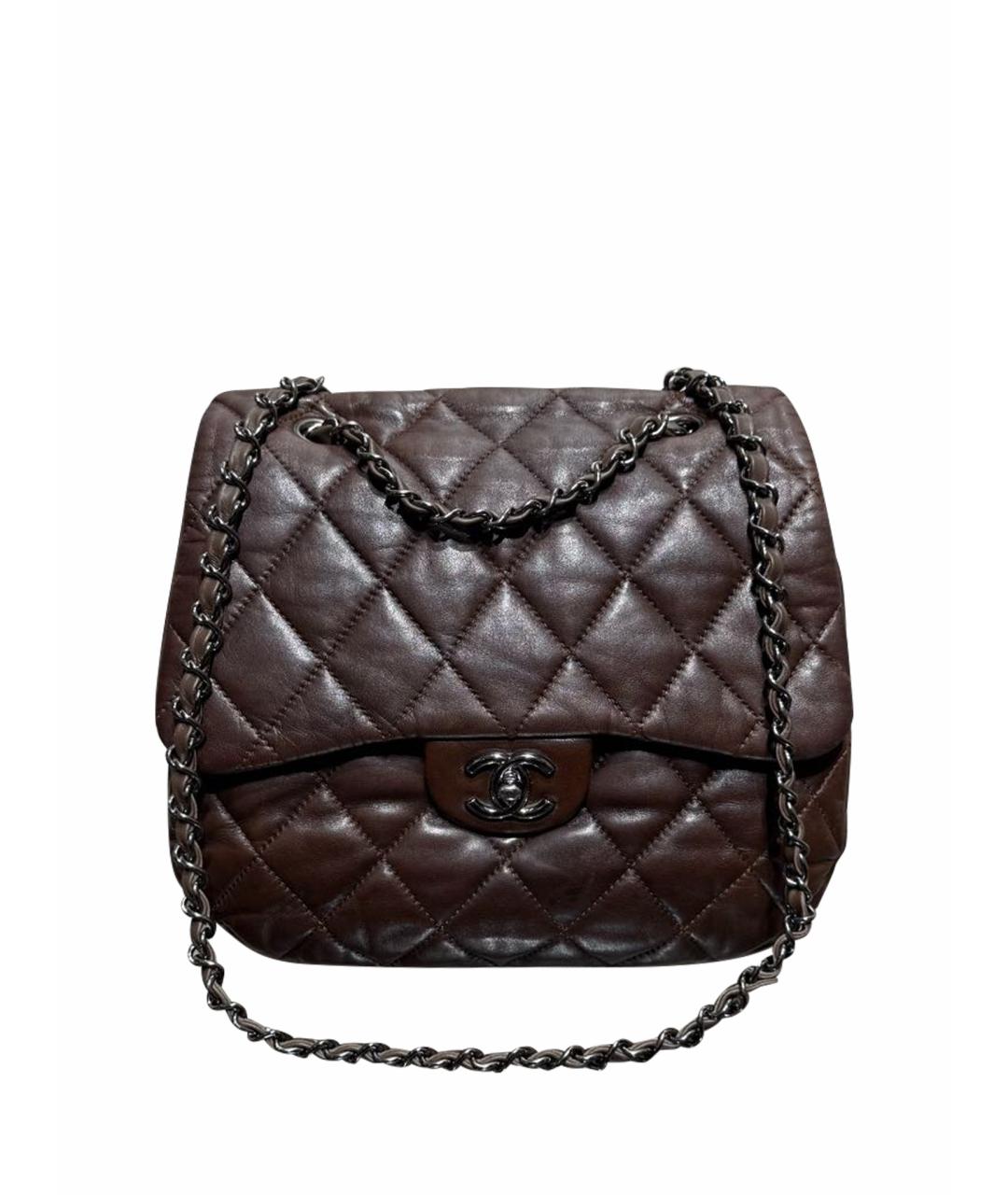 CHANEL Коричневая кожаная сумка через плечо, фото 1