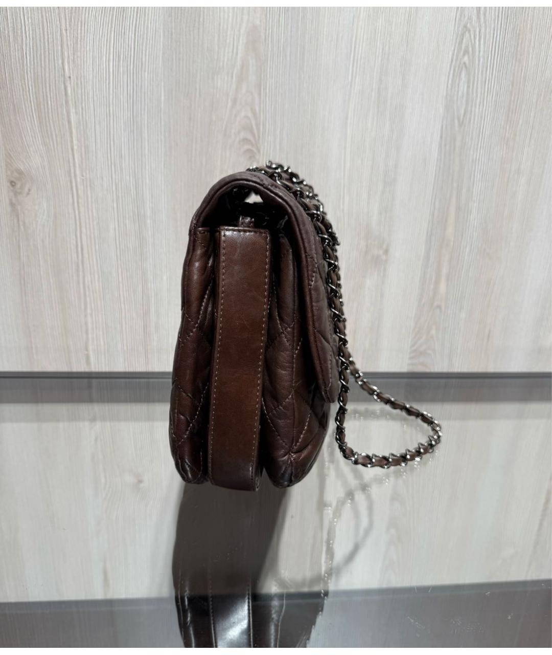 CHANEL Коричневая кожаная сумка через плечо, фото 3