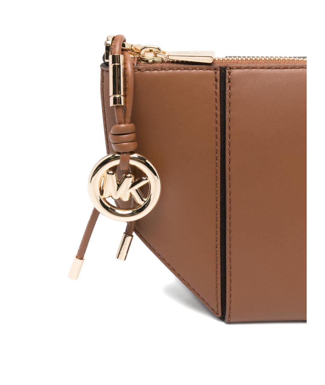 MICHAEL KORS Коричневая кожаная сумка через плечо, фото 5