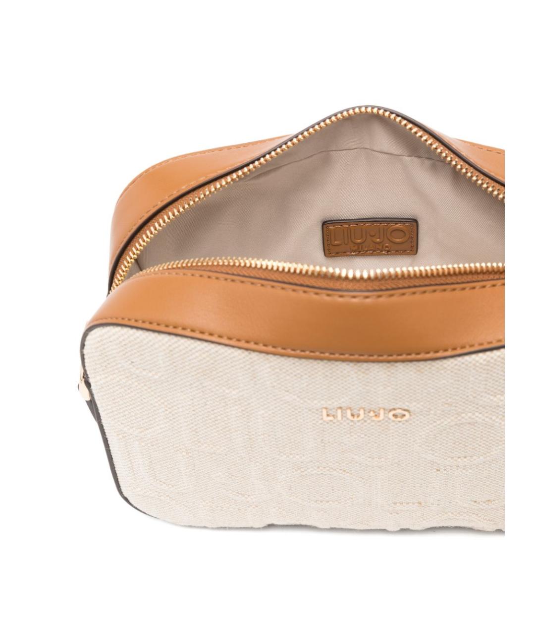 LIU JO Бежевая тканевая сумка через плечо, фото 3