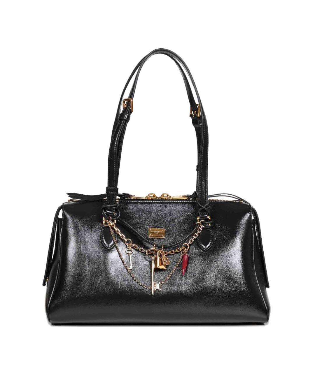 DOLCE&GABBANA Черная кожаная сумка через плечо, фото 1