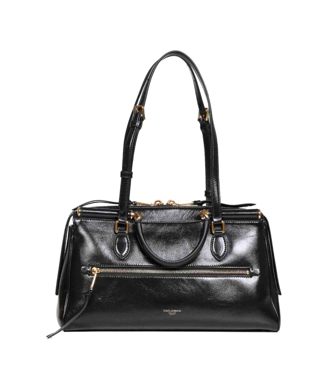 DOLCE&GABBANA Черная кожаная сумка через плечо, фото 2